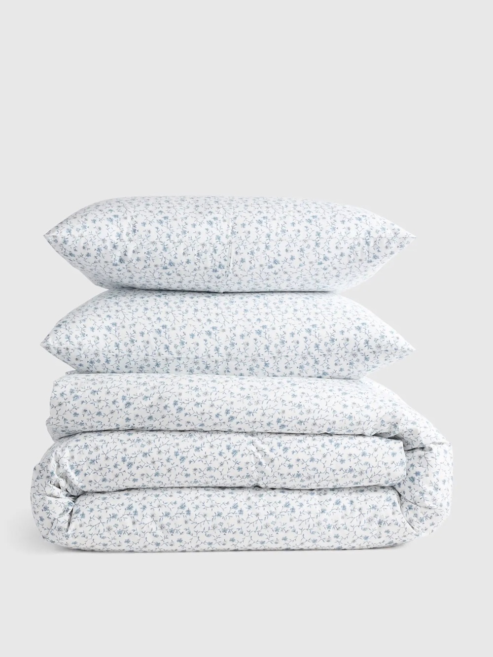 NWT Quince Organic Crisp Percale Floral Duvet Cover and Sham Set!